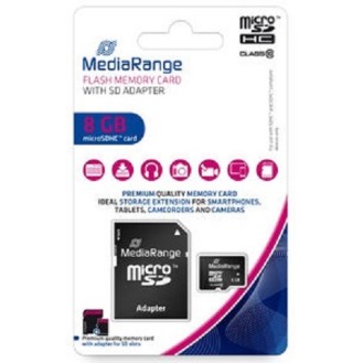 MEDIARANGE MICRO SD CARD 8GB CLASS 10