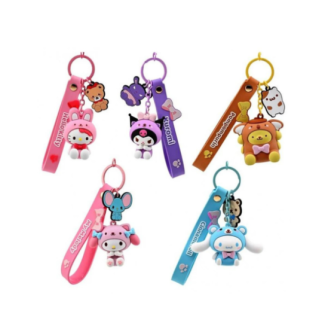 YUME HELLO KITTY & FRIENDS ANIMAL SERIES KEYCHAIN WITH HAND STRAP