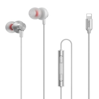 Remax RM-560i In-ear Handsfree με Βύσμα Lightning Άσπρο-Ασημί Ακουστικά με μικρόφωνο