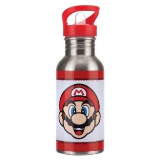 Super Mario Metal Water Bottle with Straw 480ml