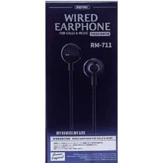 ΑΚΟΥΣΤΙΚΑ REMAX WIRED EARPHONE FOR CALLS AND MUSIC ΜΑΥΡΟ RM-711