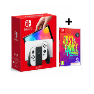 Nintendo Switch Console OLED - White Joy Con + Just Dance 2024 (CIB) (Switch)