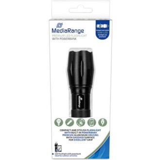 MEDIARANGE LED Flashlight 10W with powerbank 1800mAh